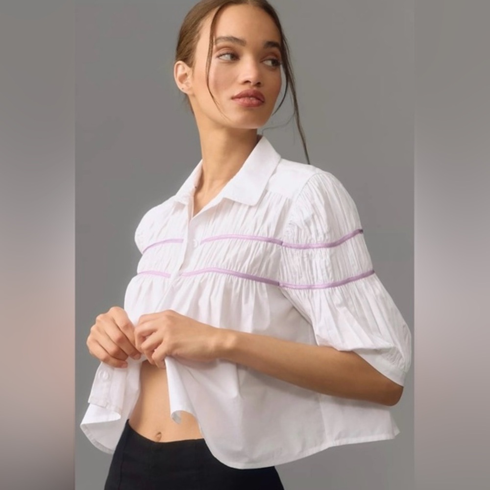NWT Anthropologie Maeve Leandra Blouse Sz Med